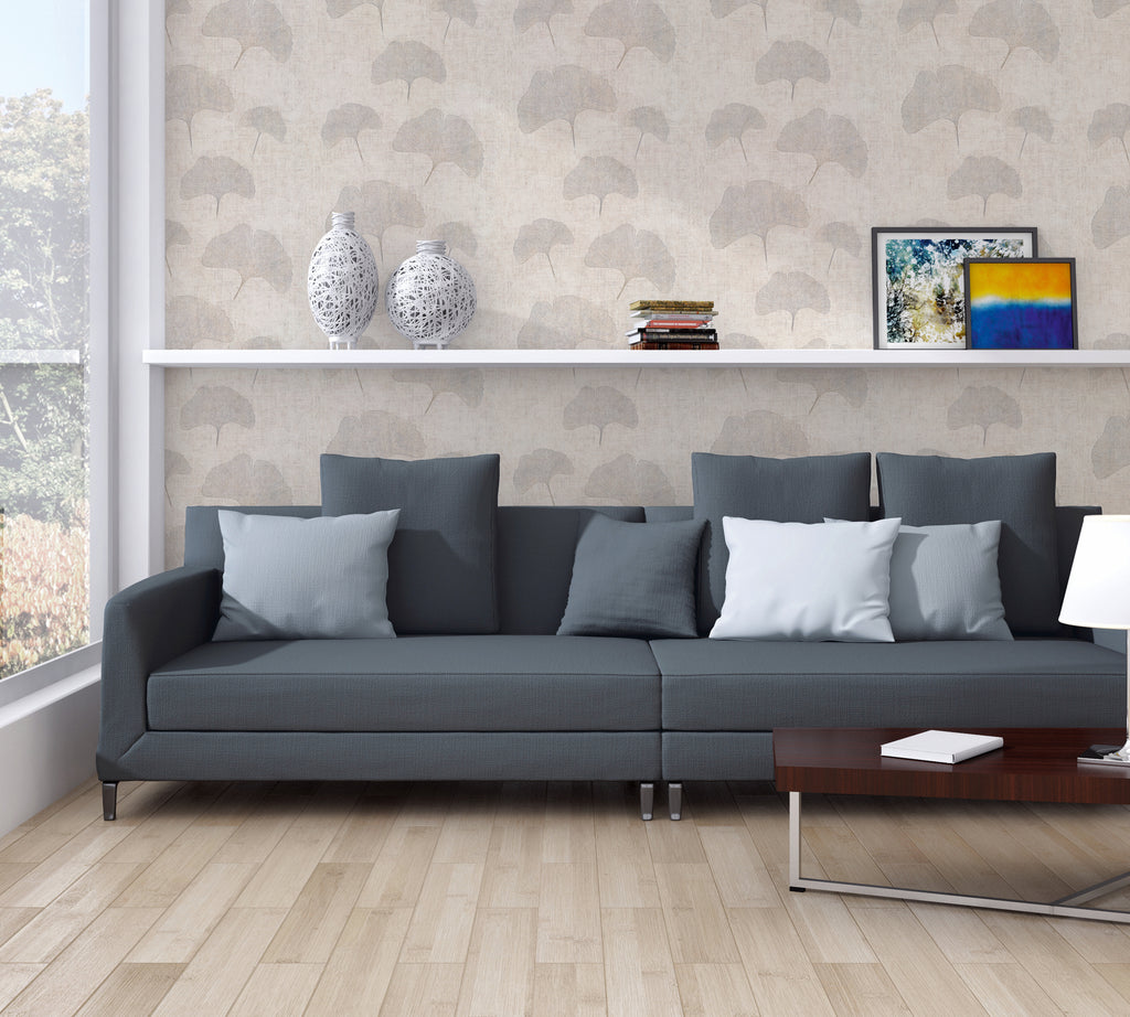 Cuba II-Vliestapete Vinyltapete Beige Floral