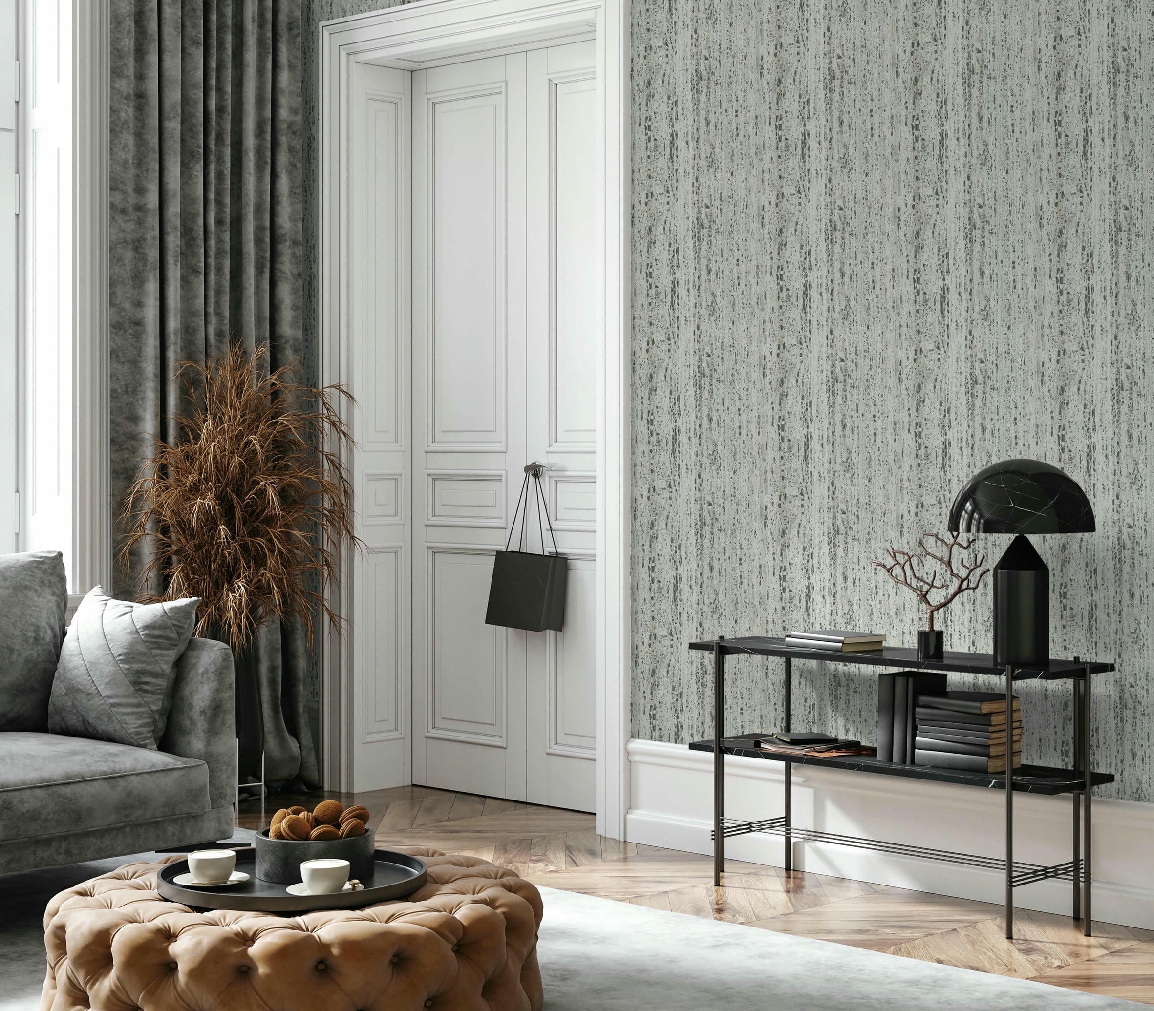 Vliestapete grau, beige struktur