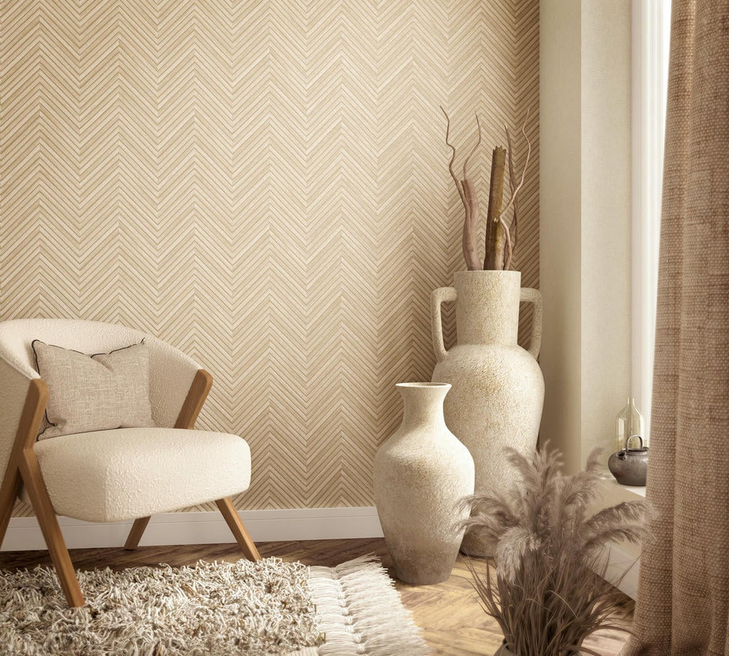 Vliestapete beige holzoptik