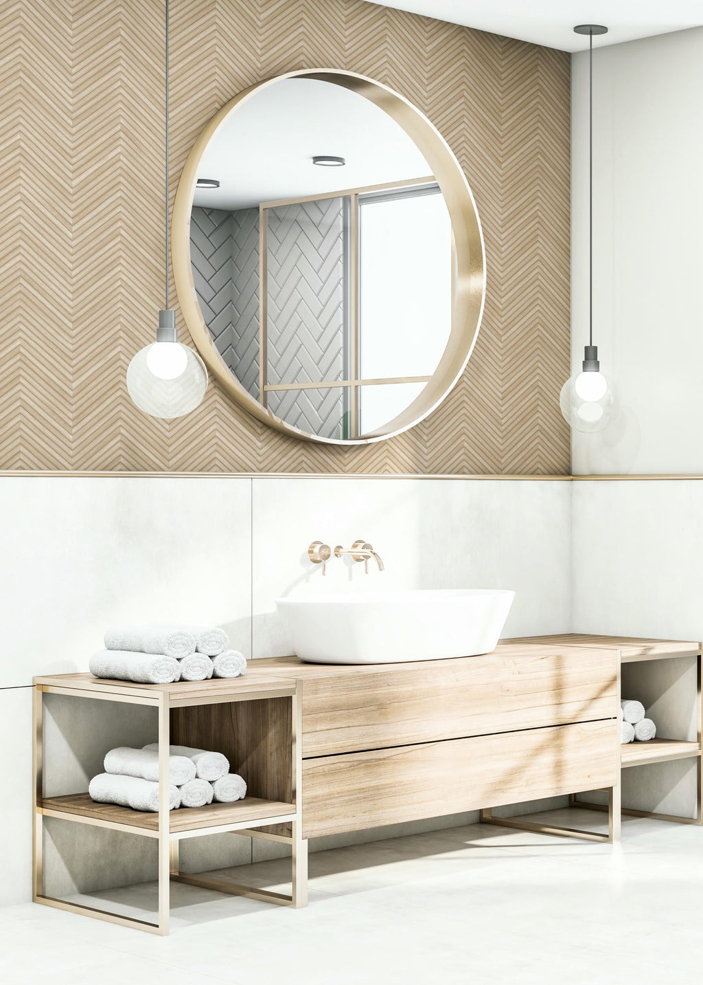 Vliestapete beige holzoptik
