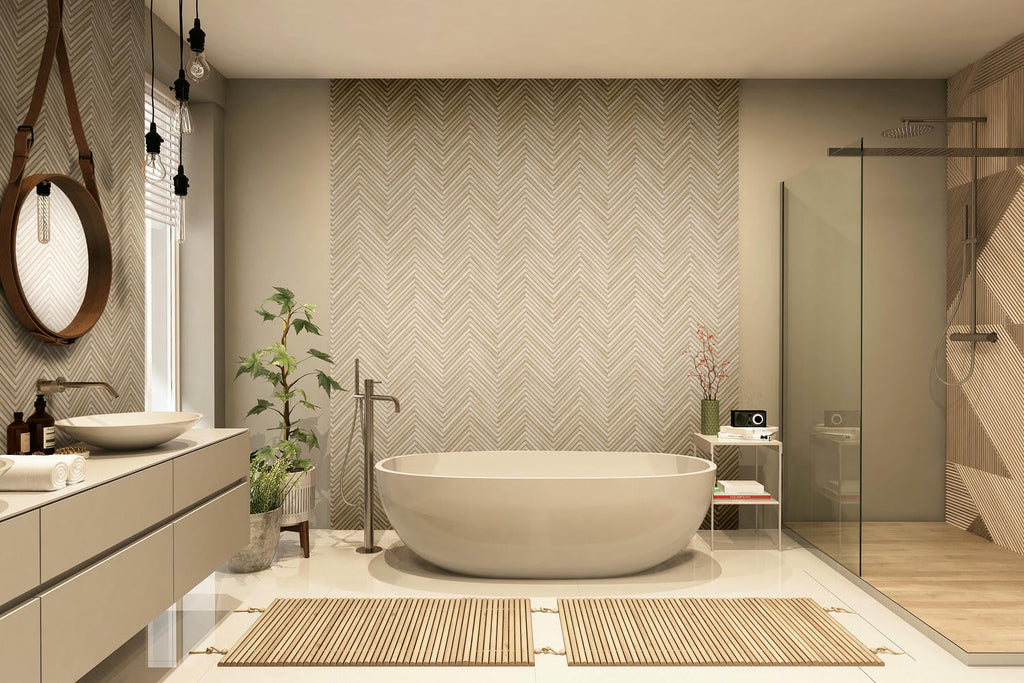 Vliestapete beige holzoptik