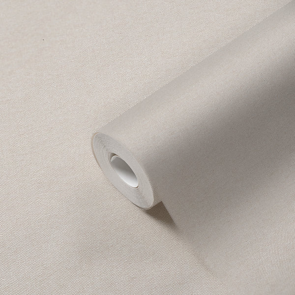 High-Quality Non-Woven Wallpaper Beige Solid Color