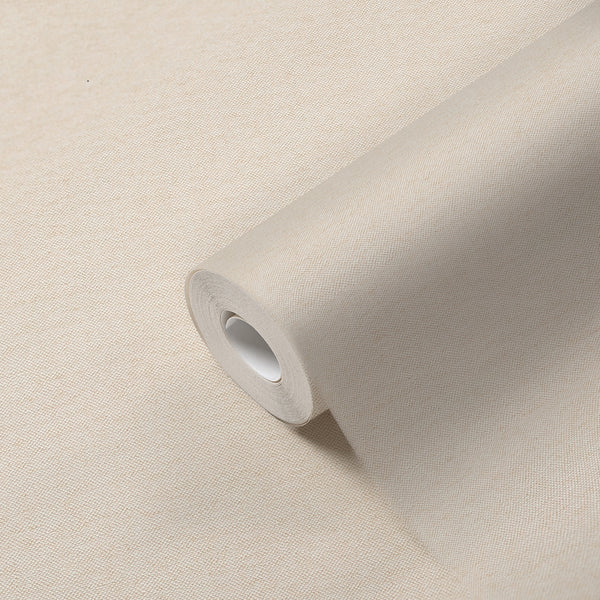 High-Quality Non-Woven Wallpaper Beige Solid Color