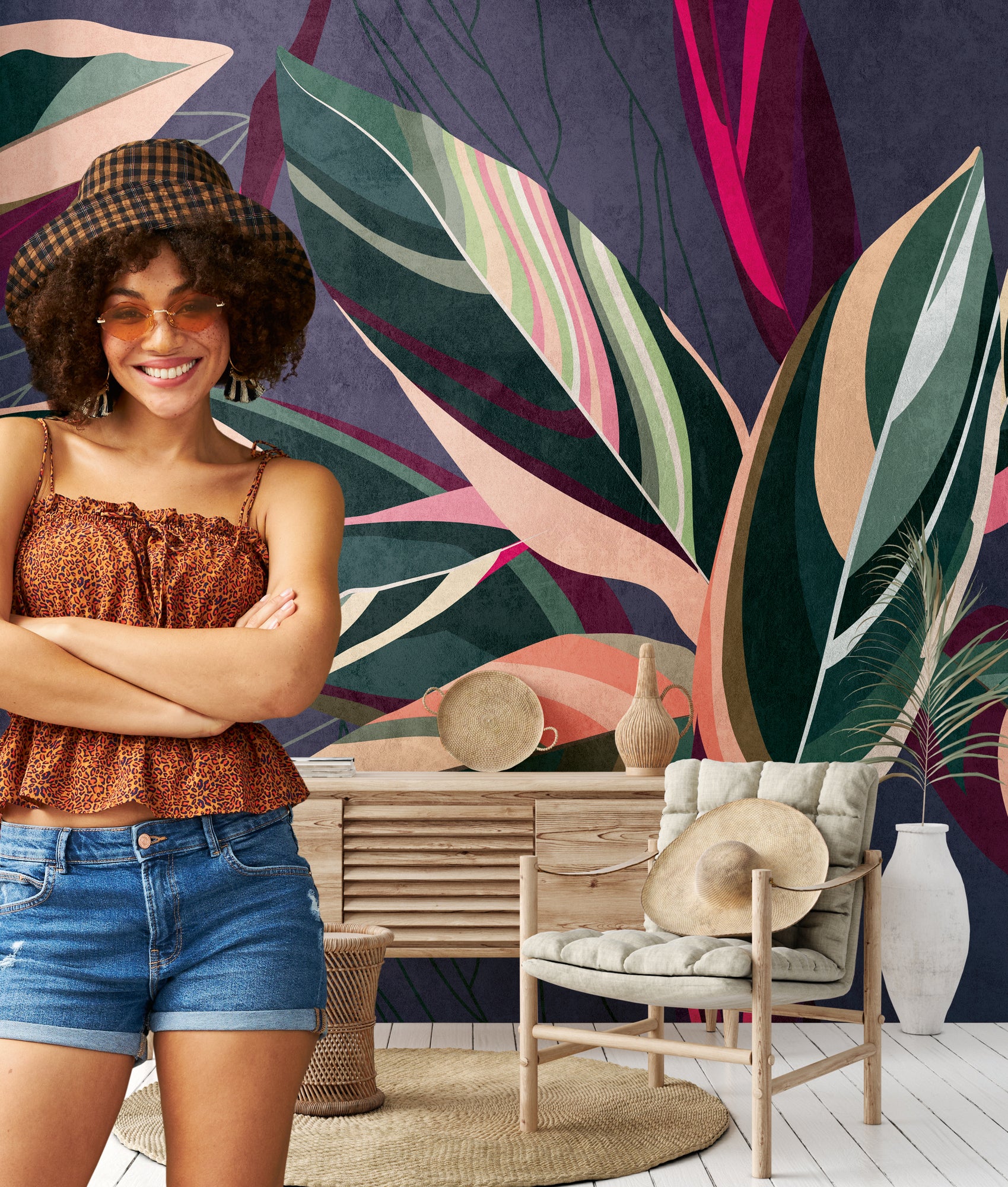 Hochwertige  Tapete aus der Kollektion The Wall in Lila