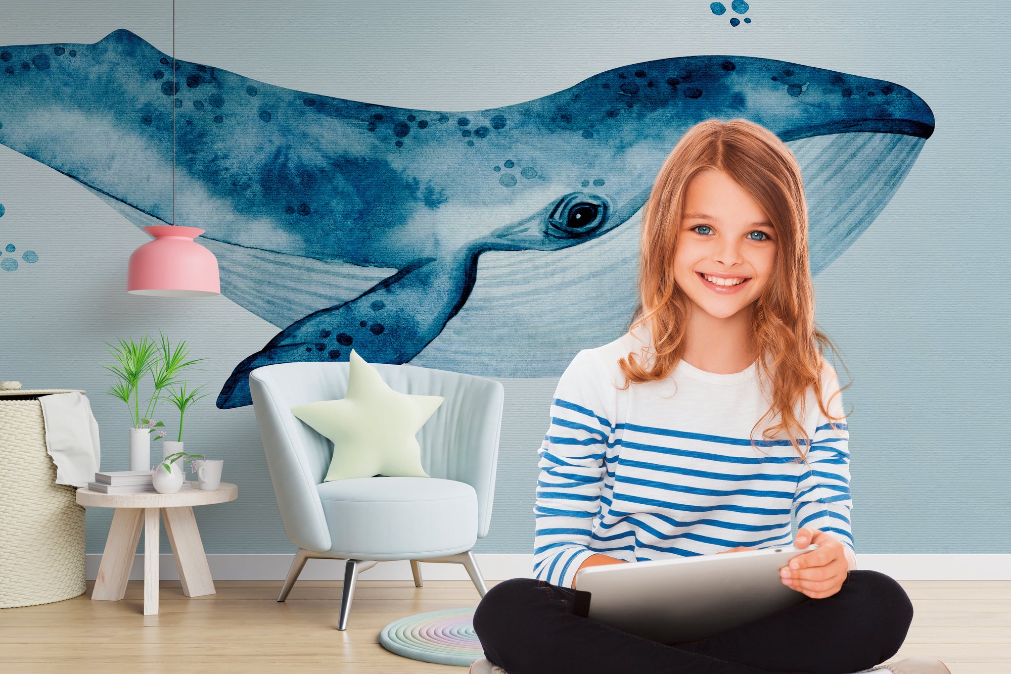 Hochwertige  Tapete aus der Kollektion The Wall in Blau