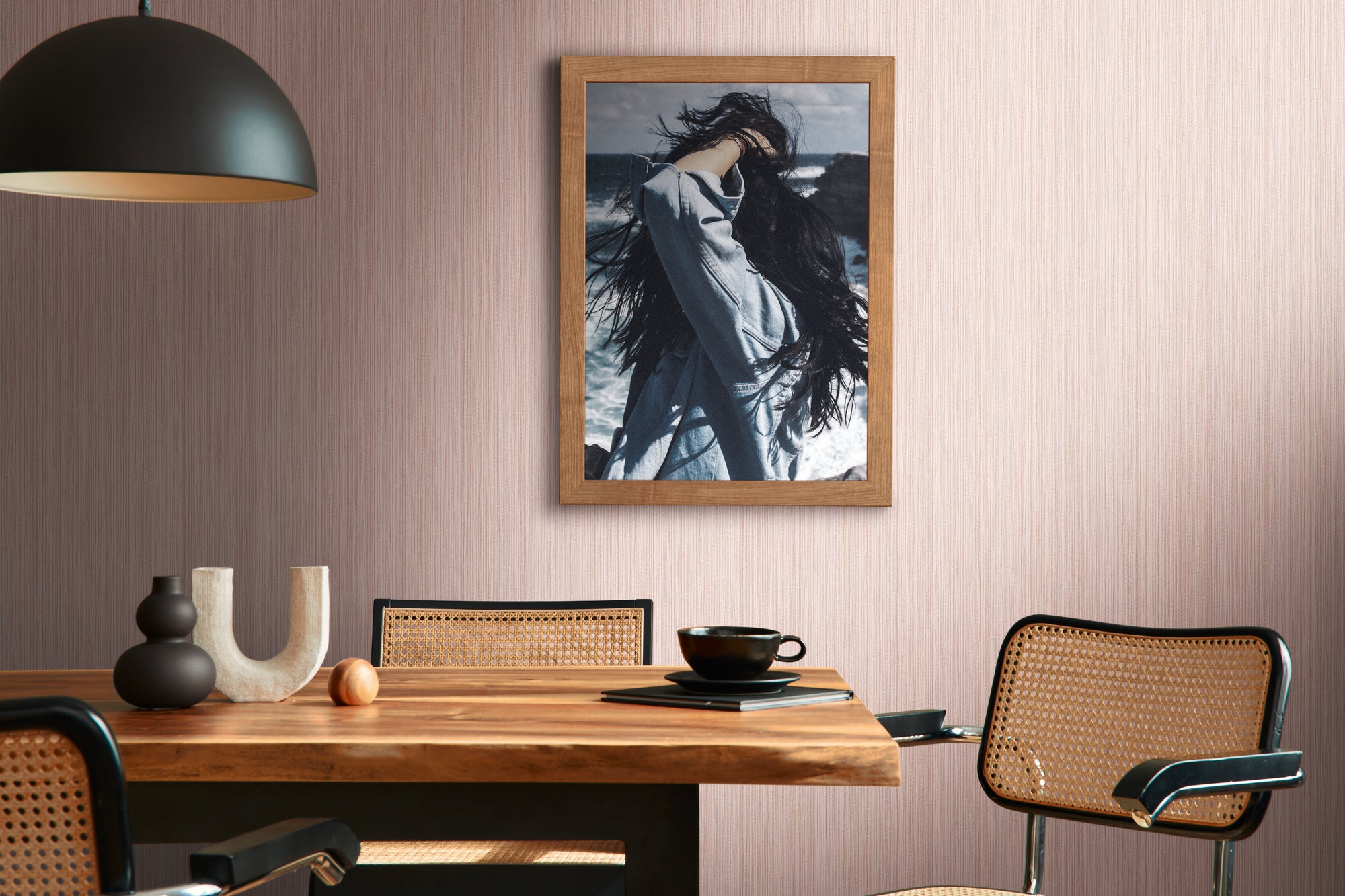 Papel pintado de alta calidad de la colección THE BoS en color rosa 