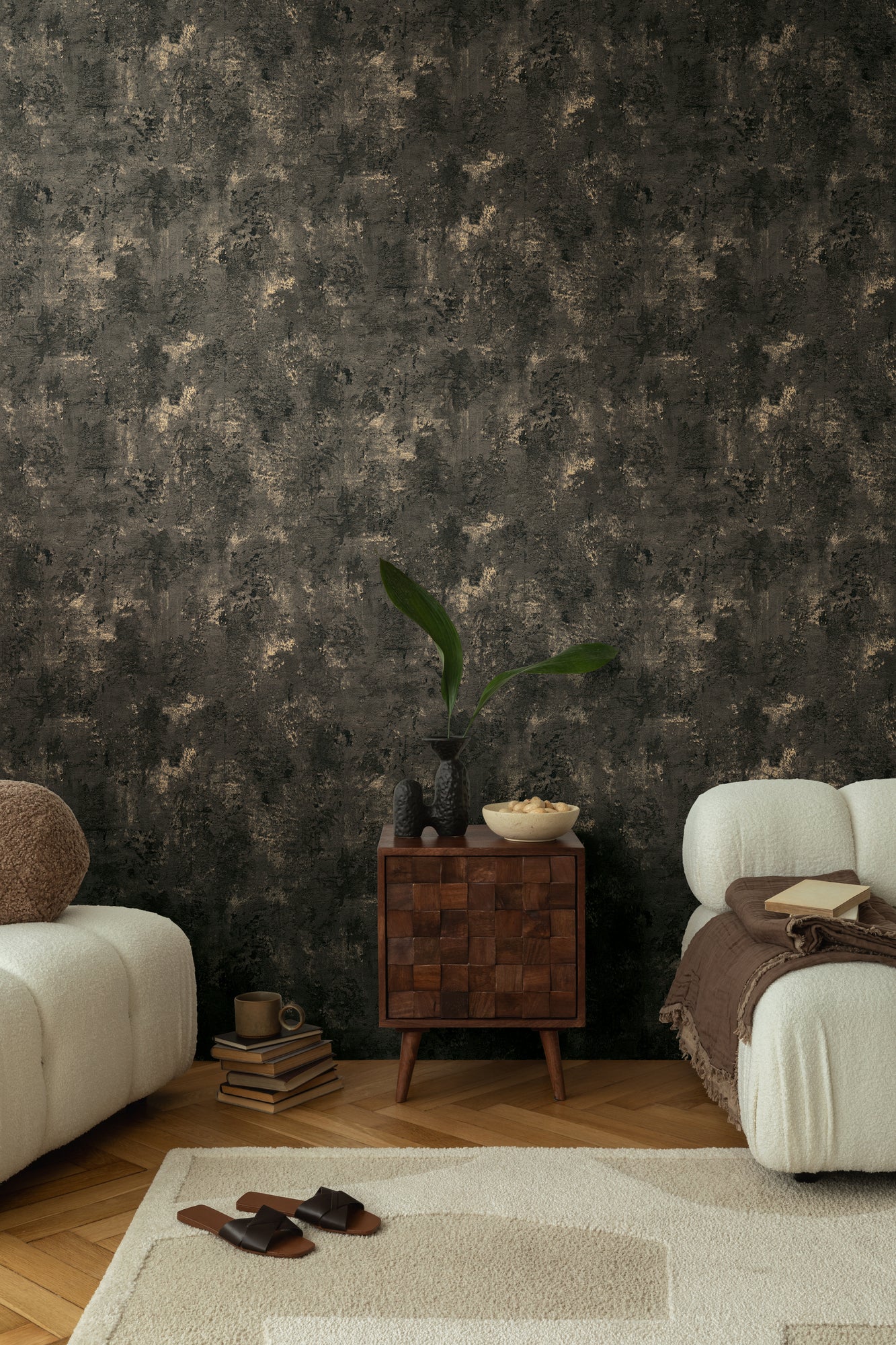 Hochwertige Tapete aus der Kollektion THE BoS in Schwarz