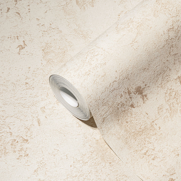 Hochwertige Vliestapete Creme Steinoptik