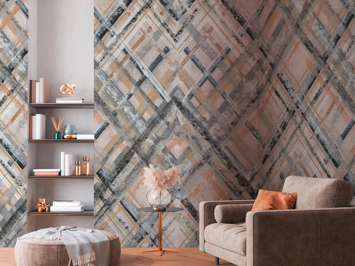 High-Quality Photo Wallpaper Grey Geometric