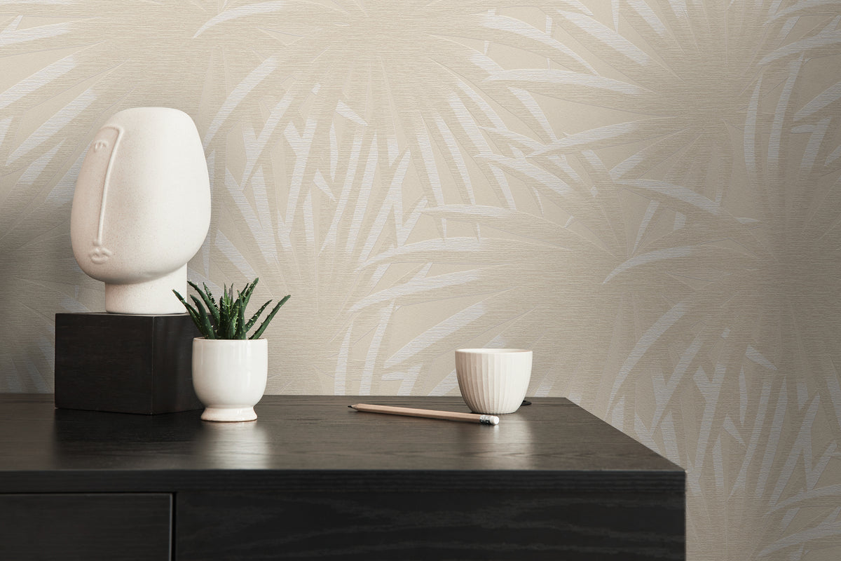 Papel pintado de alta calidad de la colección Casual Living en color beige. 