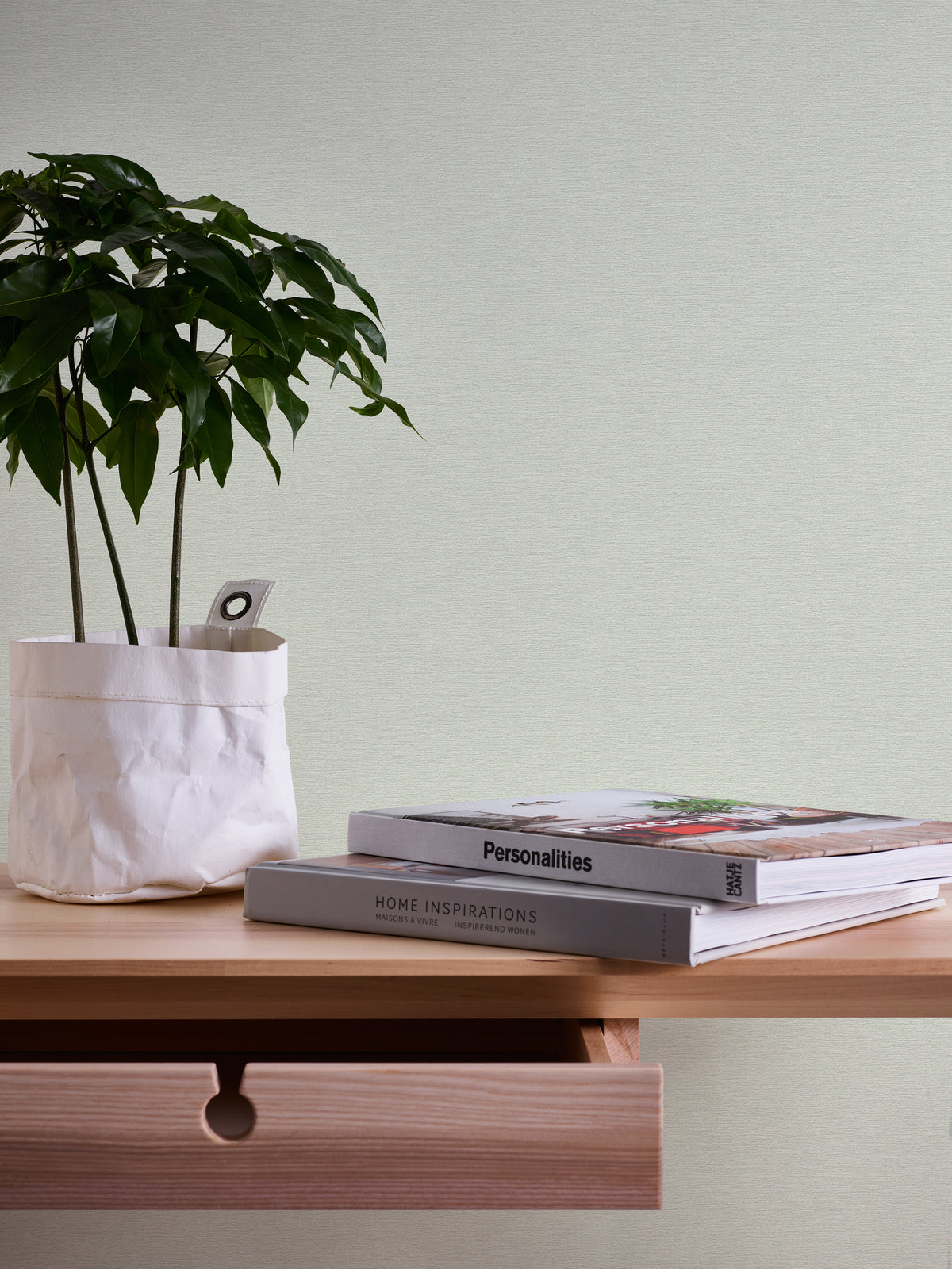 High-Quality Non-Woven Wallpaper Green Plain Wallpaper
