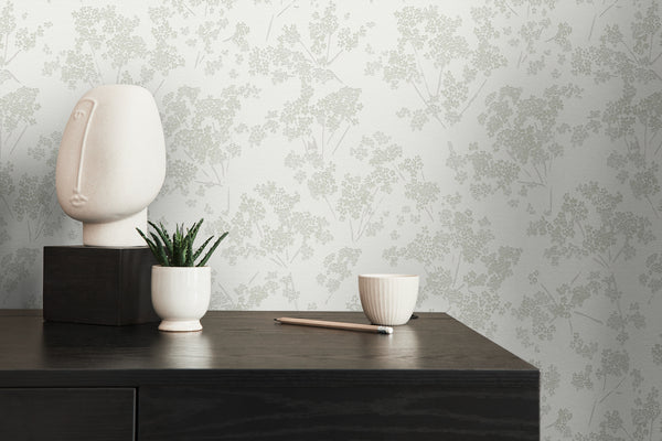 Papel pintado de alta calidad de la colección Casual Living en color blanco. 