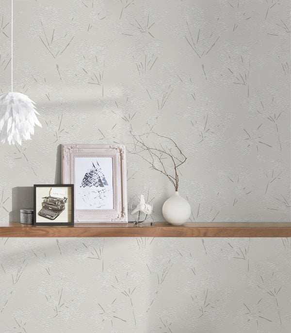 Papel pintado de alta calidad de la colección Casual Living en color gris. 