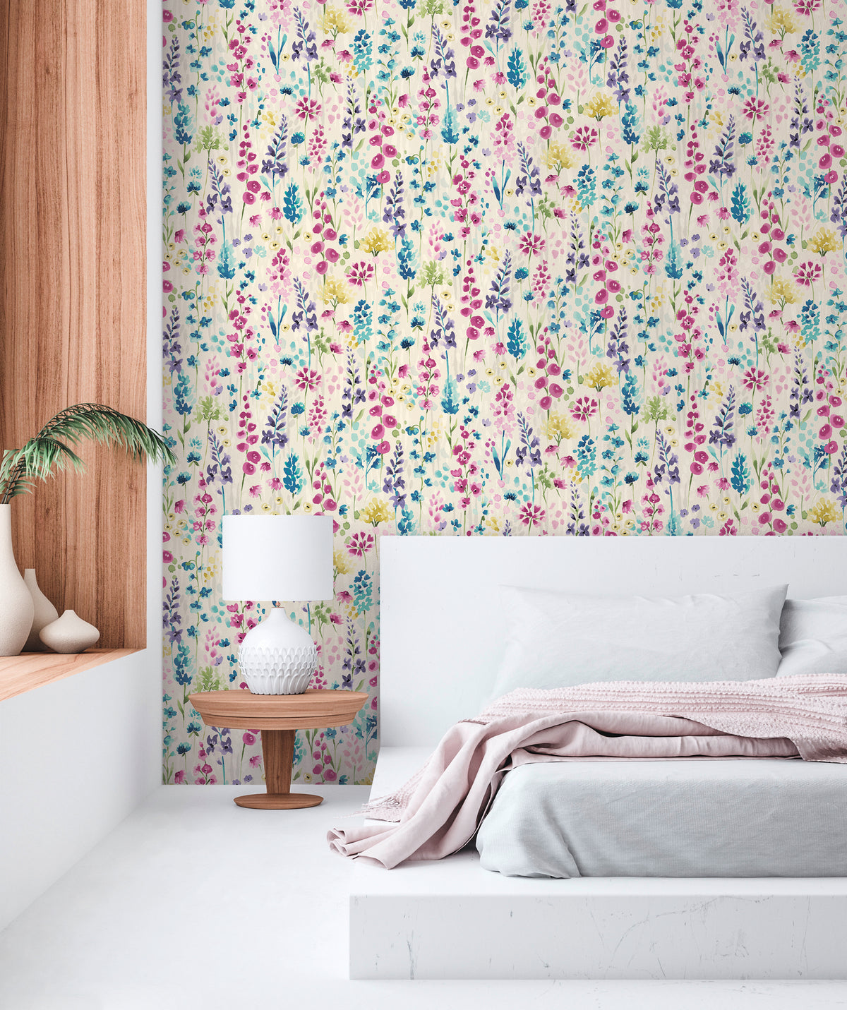 High-Quality Non-Woven Wallpaper Colorful Floral Pattern