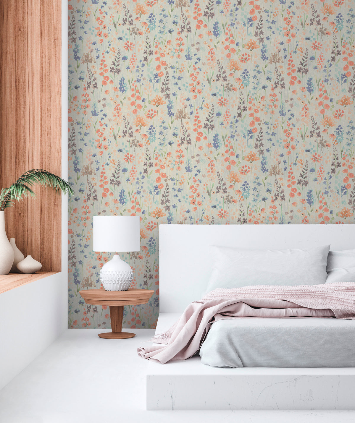 High-Quality Non-Woven Wallpaper Colorful Floral Pattern