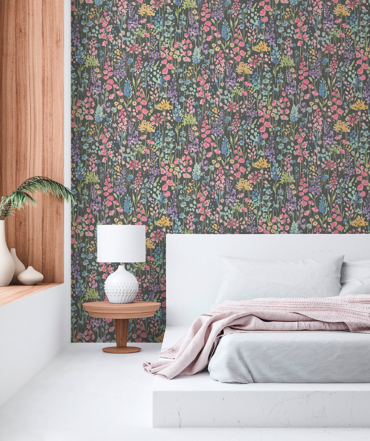High-Quality Non-Woven Wallpaper Colorful Floral Pattern