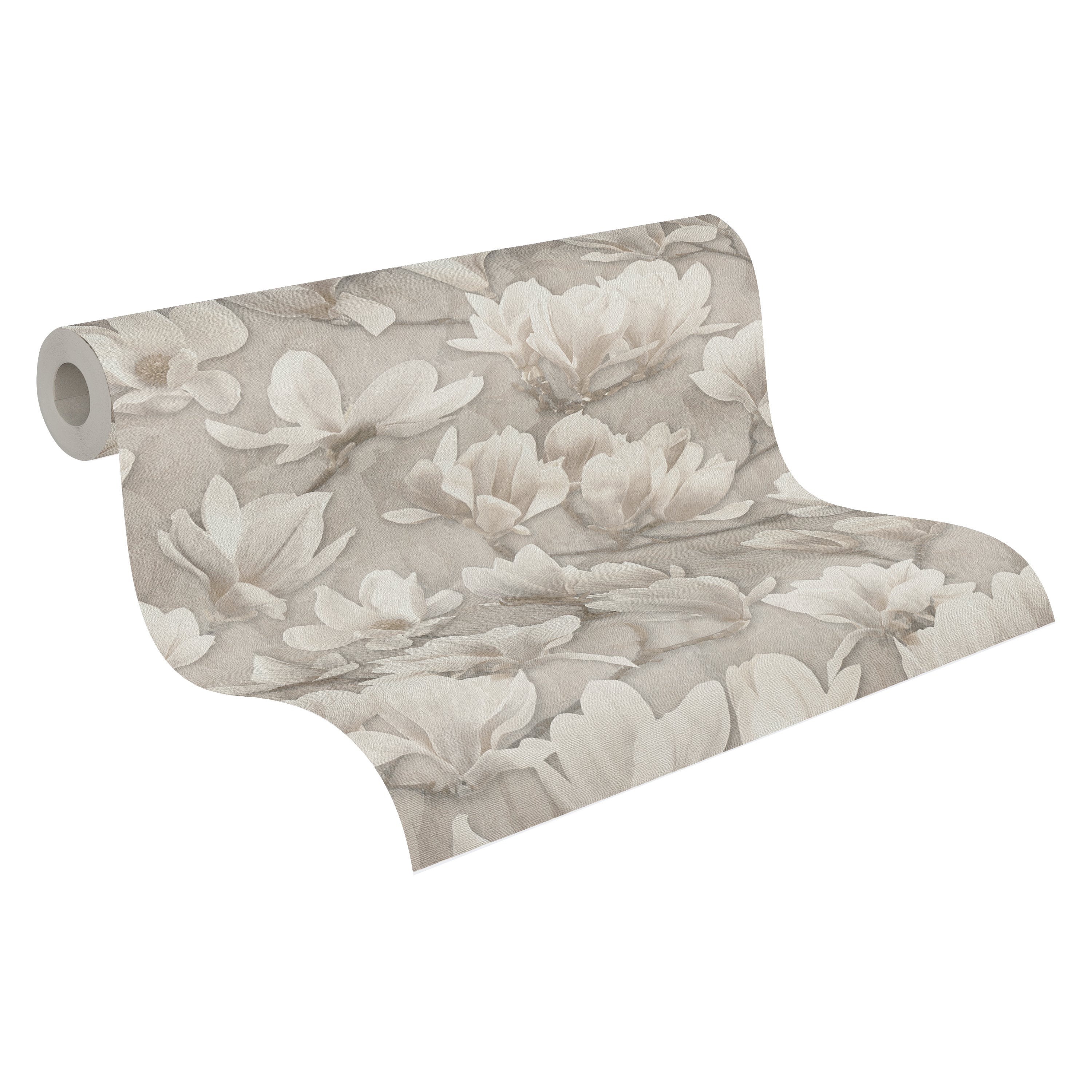 Premium Non-Woven Wallpaper Beige Floral Pattern