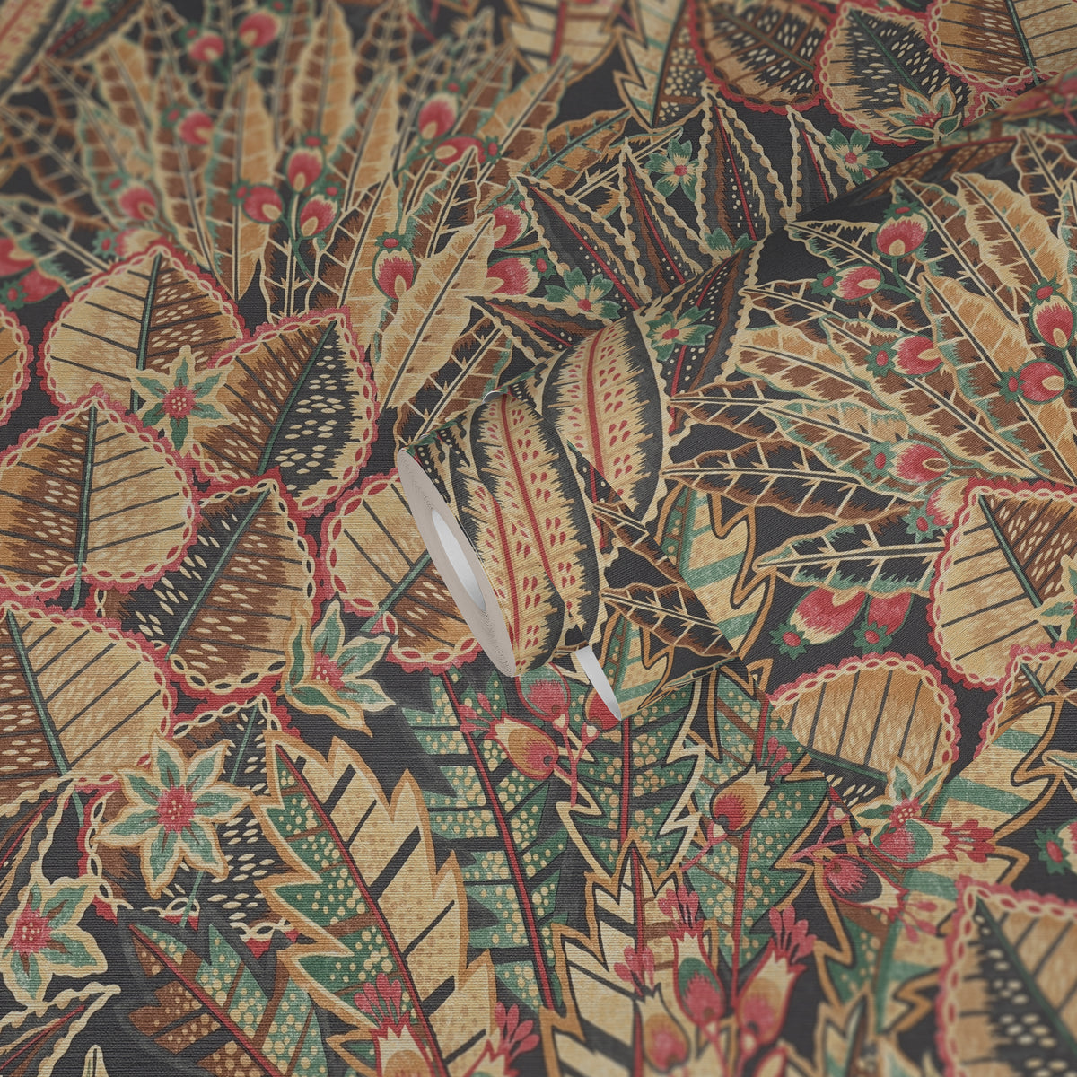 Hochwertige Vliestapete Braun Floral