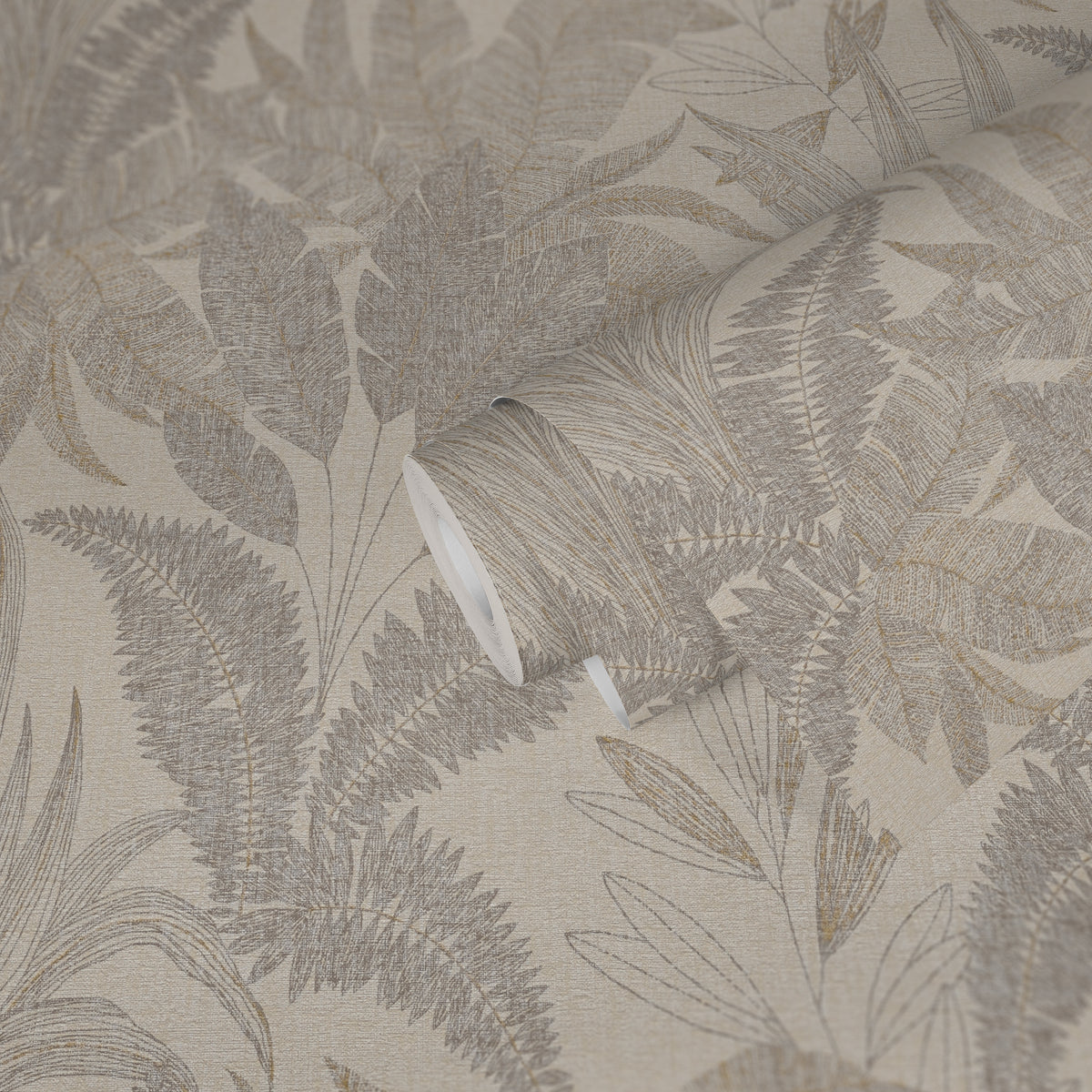 Hochwertige Vliestapete Beige Floral