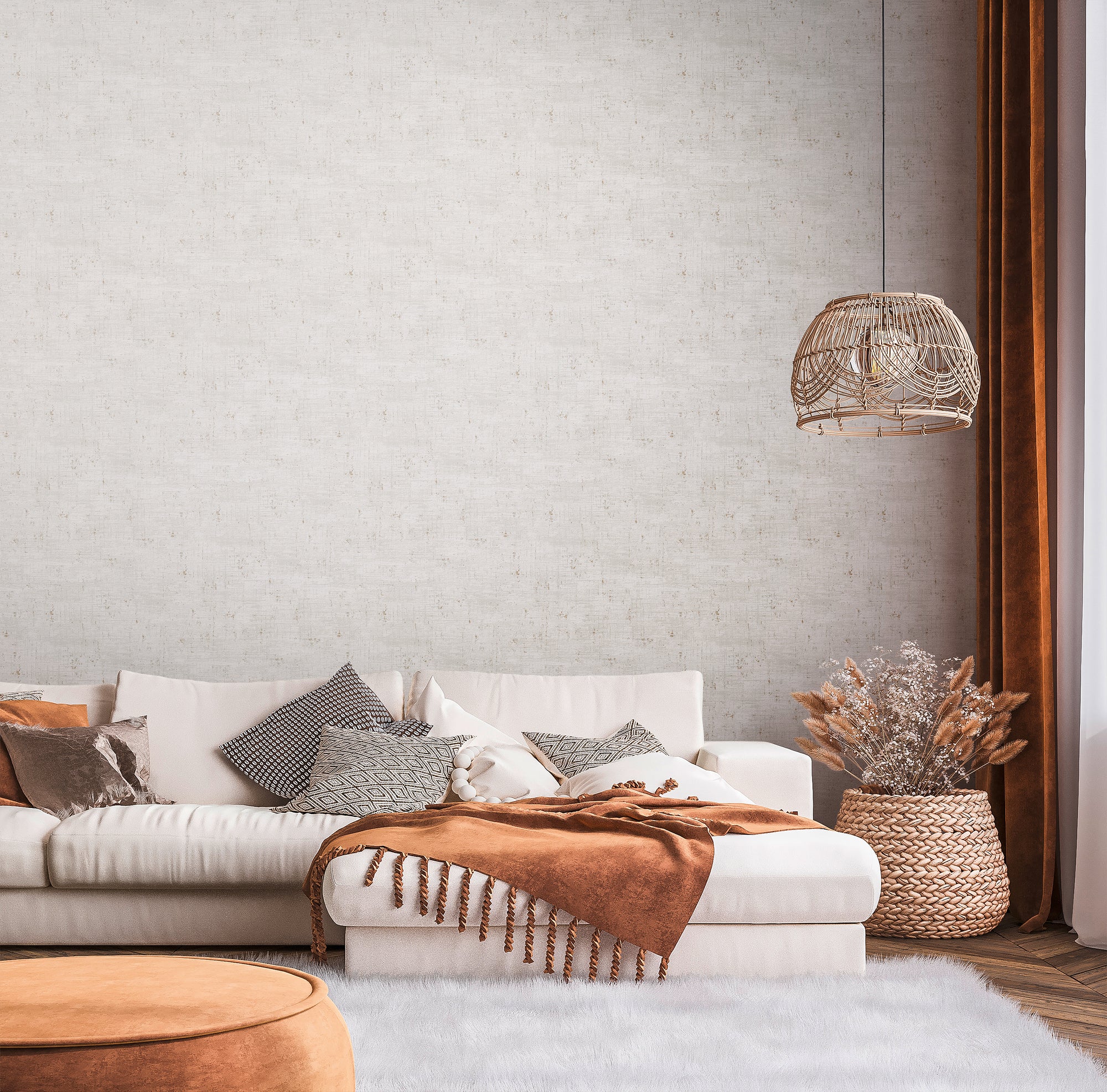 High-Quality Non-Woven Wallpaper Grey Texture