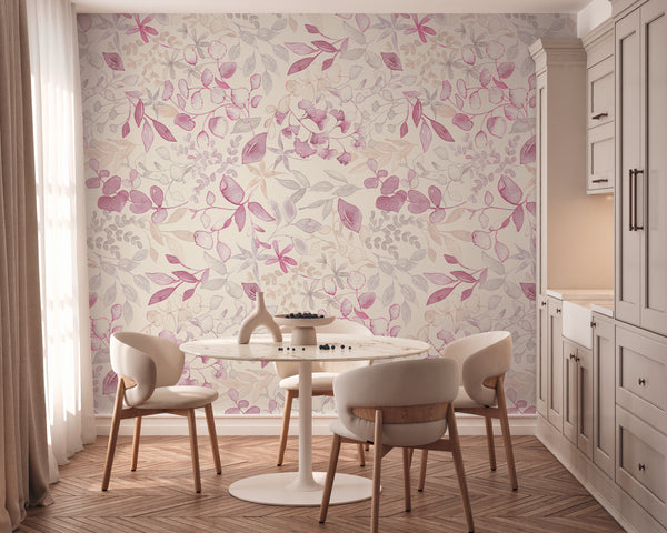 High-Quality Photo Wallpaper Pink Floral Pattern