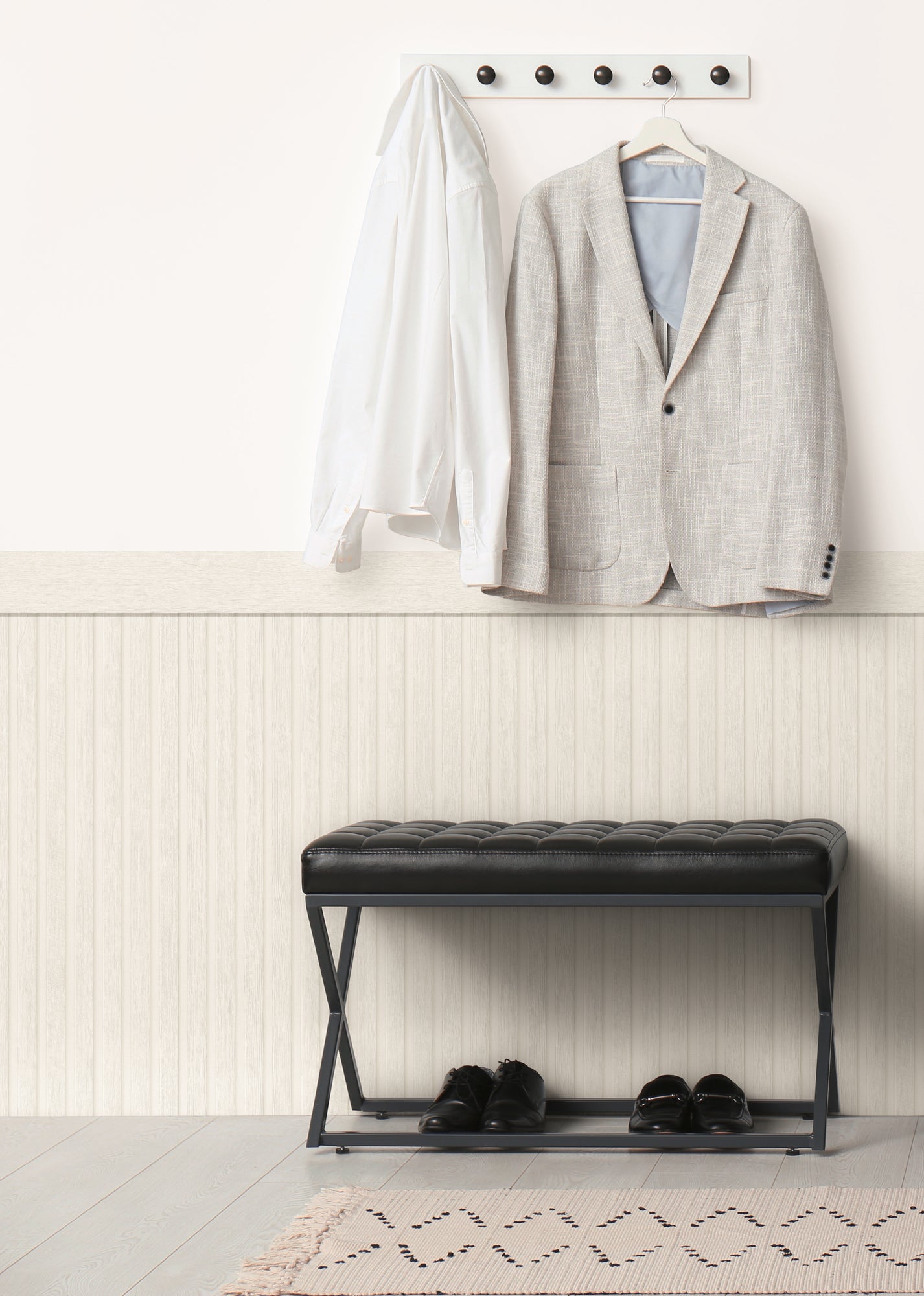 Papel pintado de alta calidad de la colección Wood and Stone en color gris. 