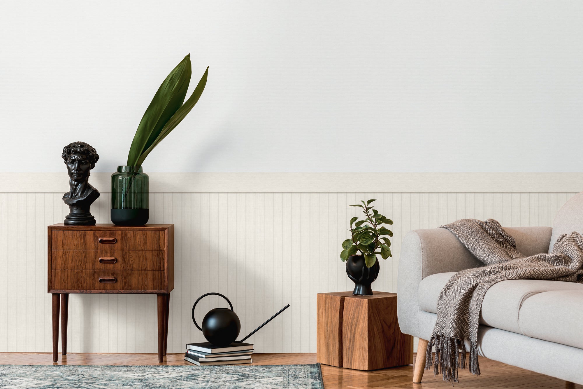 Papel pintado de alta calidad de la colección Wood and Stone en color gris. 