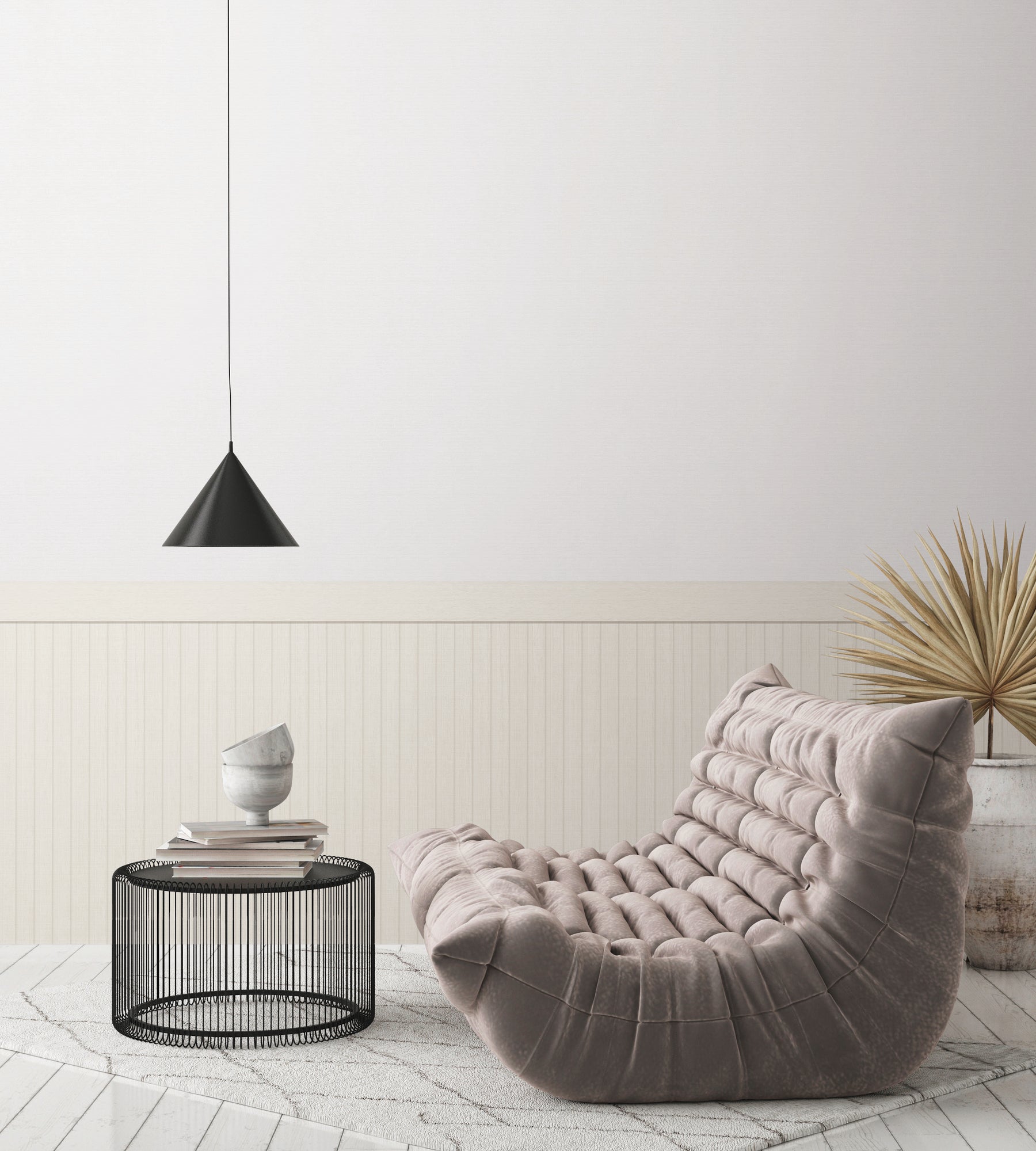 Papel pintado de alta calidad de la colección Wood and Stone en color gris. 