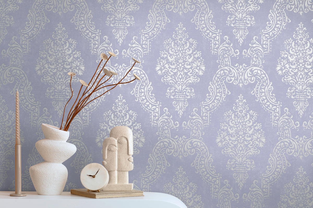 Papel pintado de alta calidad de la colección Pure Elegance en color violeta. 