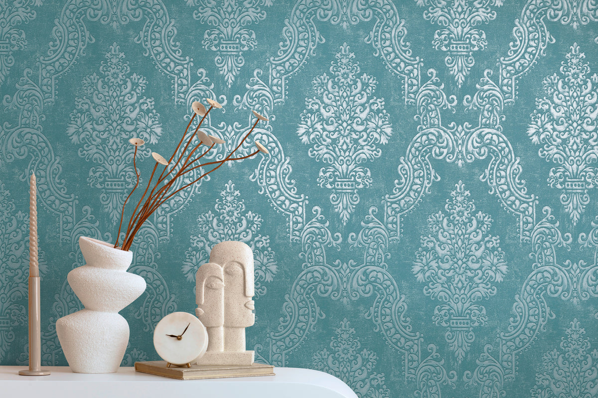 Papel pintado de alta calidad de la colección Pure Elegance en color azul. 