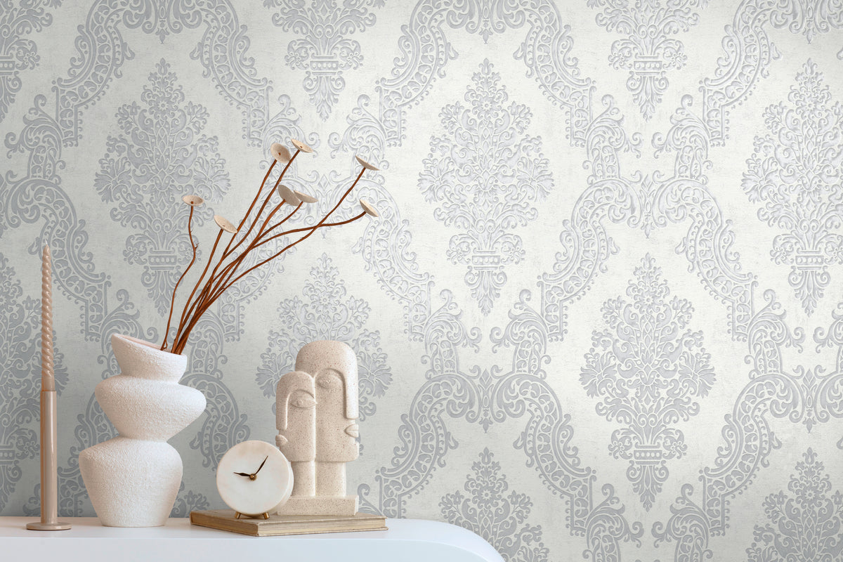 Papel pintado de alta calidad de la colección Pure Elegance en color blanco. 