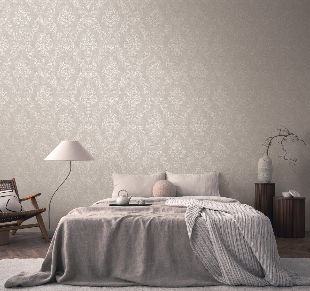 Papel pintado de alta calidad de la colección Pure Elegance en color beige. 