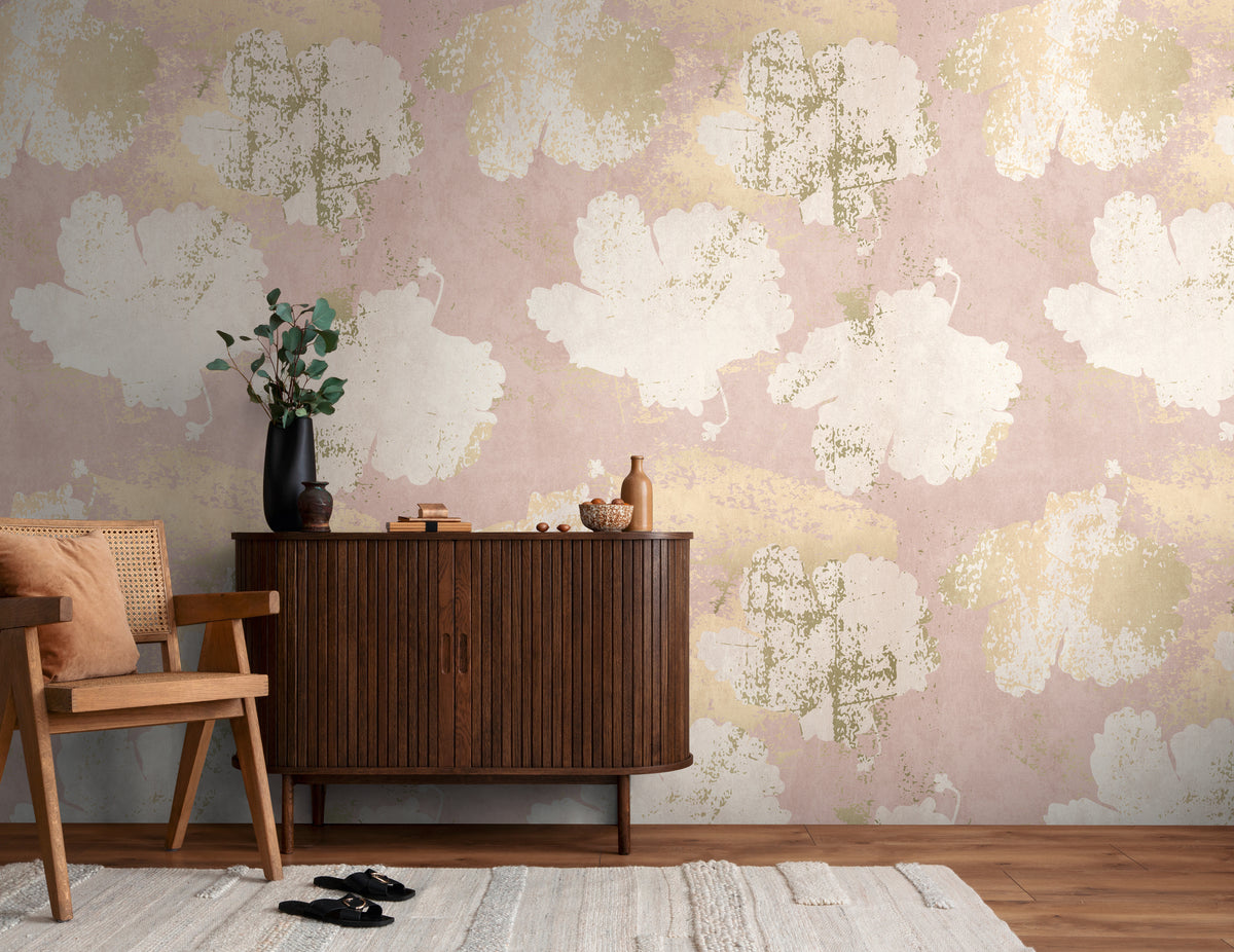High-Quality Photo Wallpaper Pink Floral Pattern