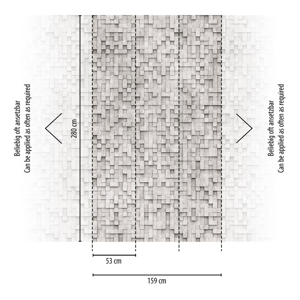 Hochwertige  Tapete aus der Kollektion THE WALL III in Grau