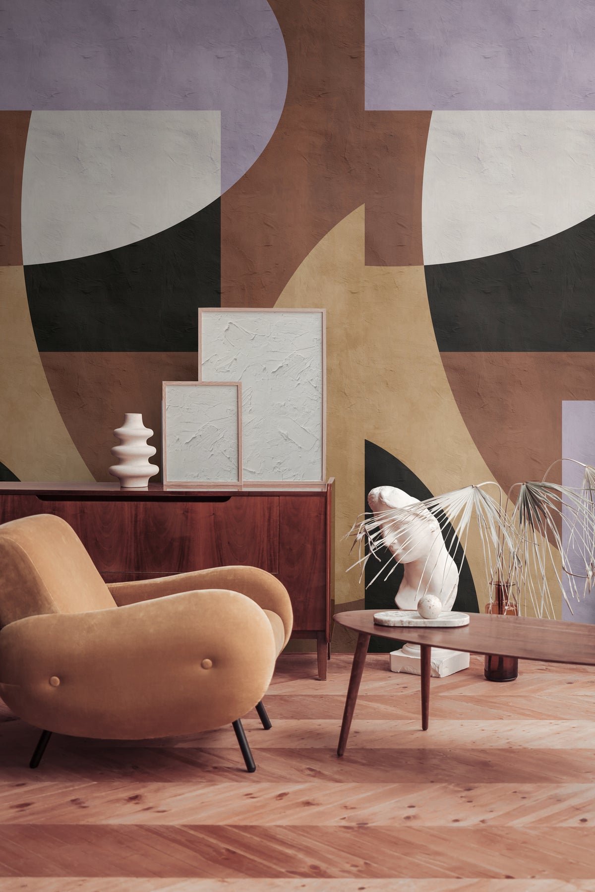 High-Quality Photo Wallpaper Brown Retro-Vintage