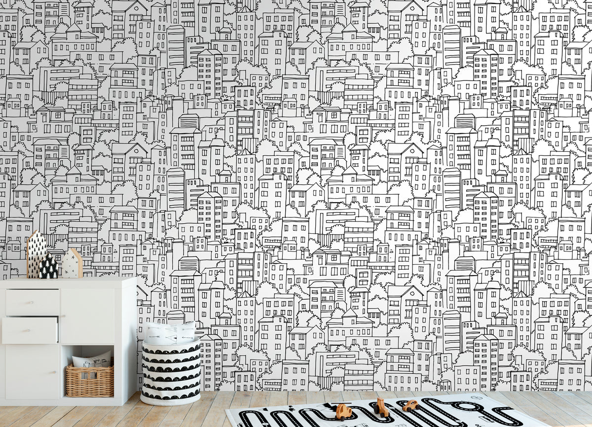 High-Quality Photo Wallpaper Black Buildings