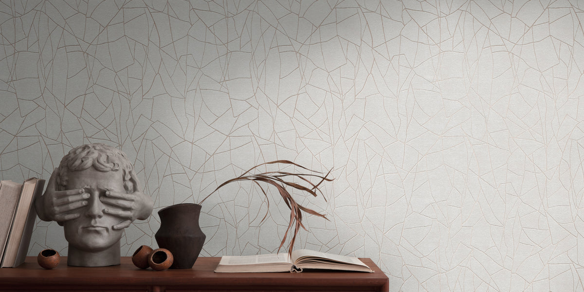 Papel pintado de alta calidad de la colección French Affair en color gris. 