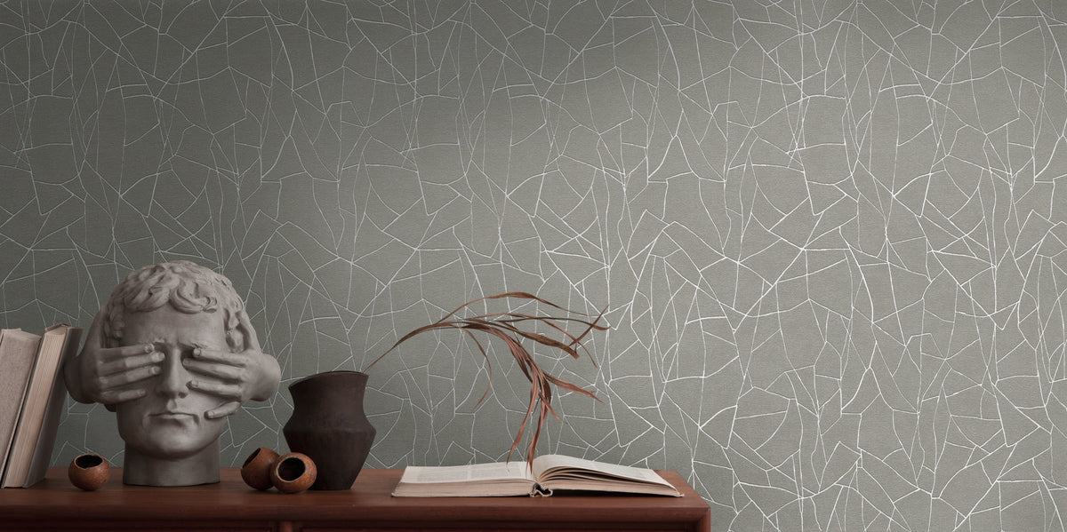 Papel pintado de alta calidad de la colección French Affair en color gris. 
