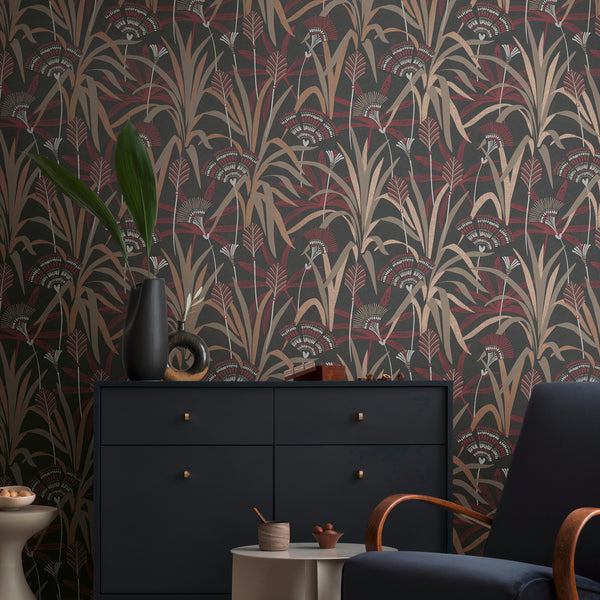 Papel pintado de alta calidad de la colección French Affair en acabado metálico. 
