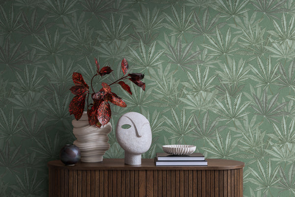 Papel pintado de alta calidad de la colección Michalsky 6 en color verde. 