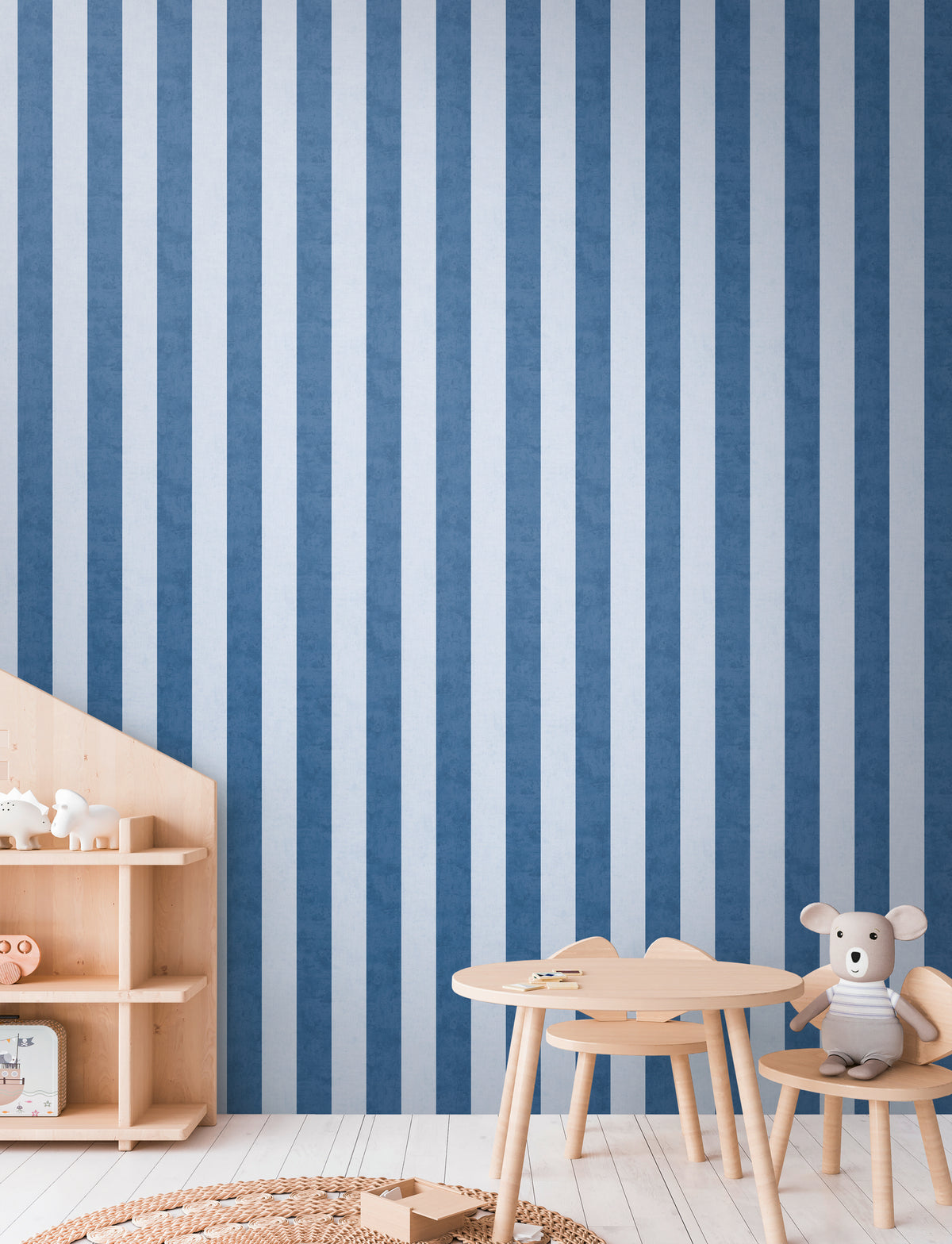 Papel pintado de alta calidad de la colección Lilly & Luis en color azul. 