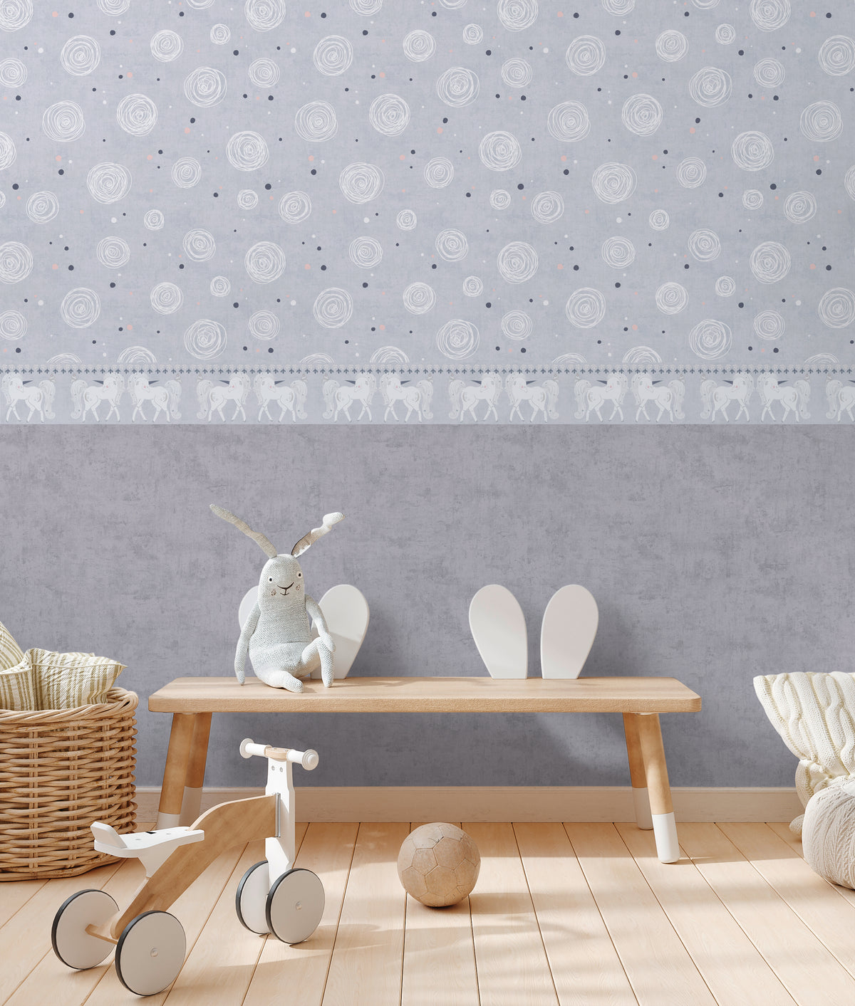 High-Quality Non-Woven Wallpaper Grey Circles