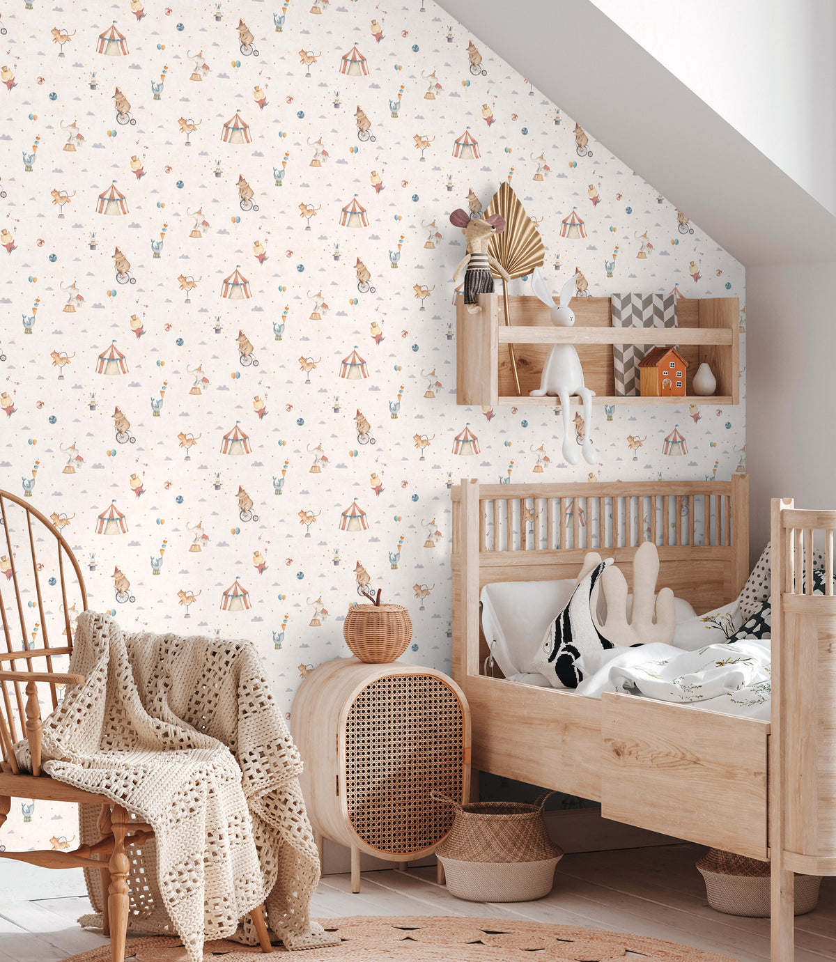 High-Quality Non-Woven Wallpaper Colorful Clouds