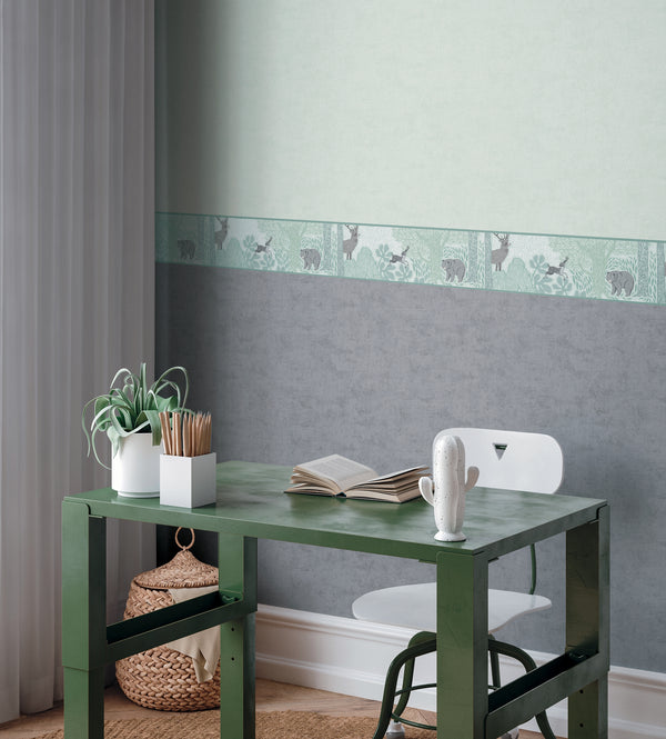 Papel pintado de alta calidad de la colección Lilly & Luis en color verde. 