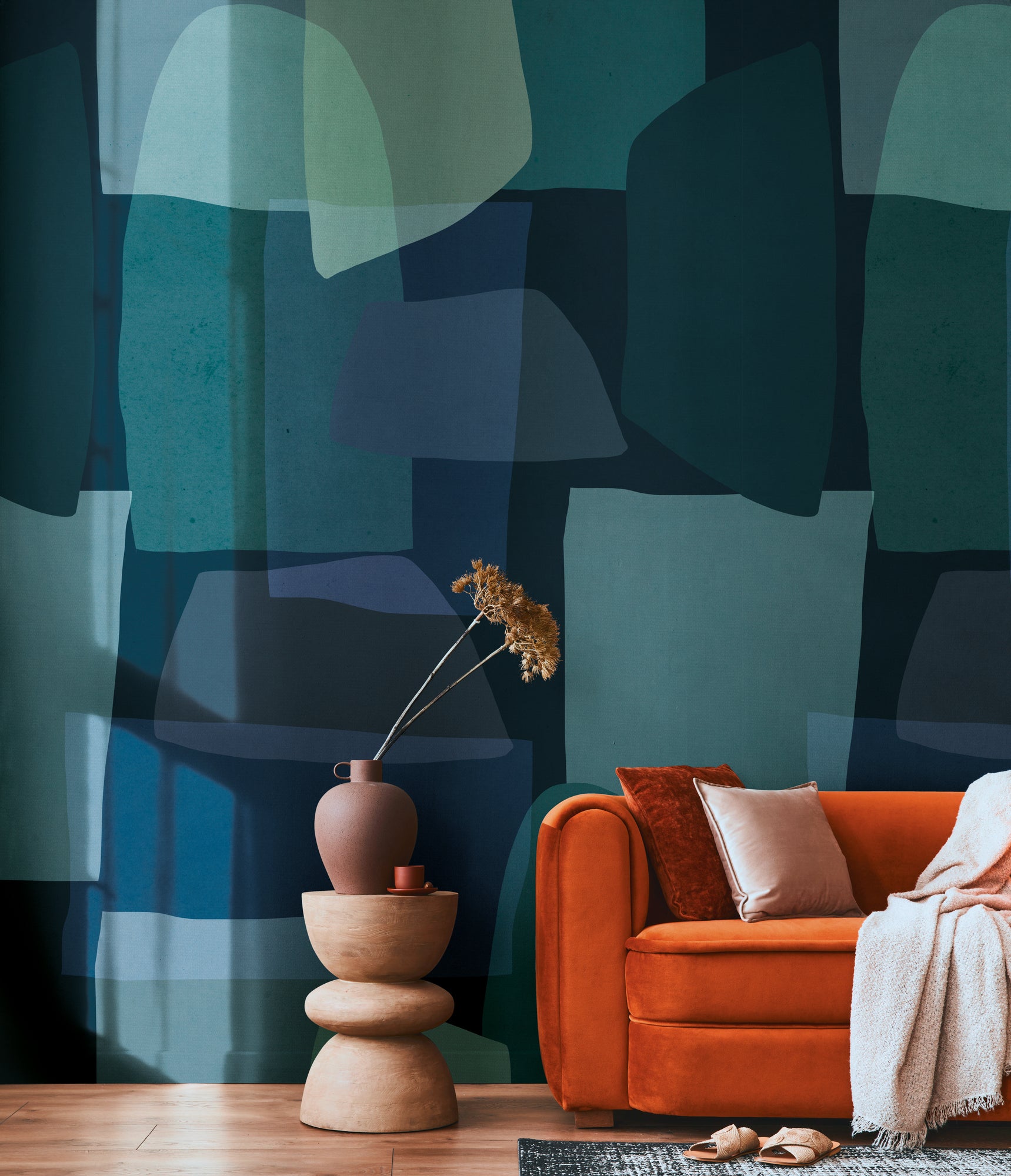 Hochwertige  Tapete aus der Kollektion Anna D'Andrea in Blau