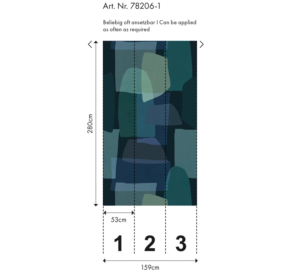 Hochwertige  Tapete aus der Kollektion Anna D'Andrea in Blau