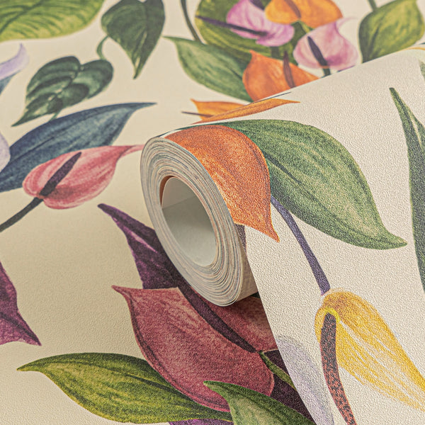 Premium Non-Woven Wallpaper Cream Floral