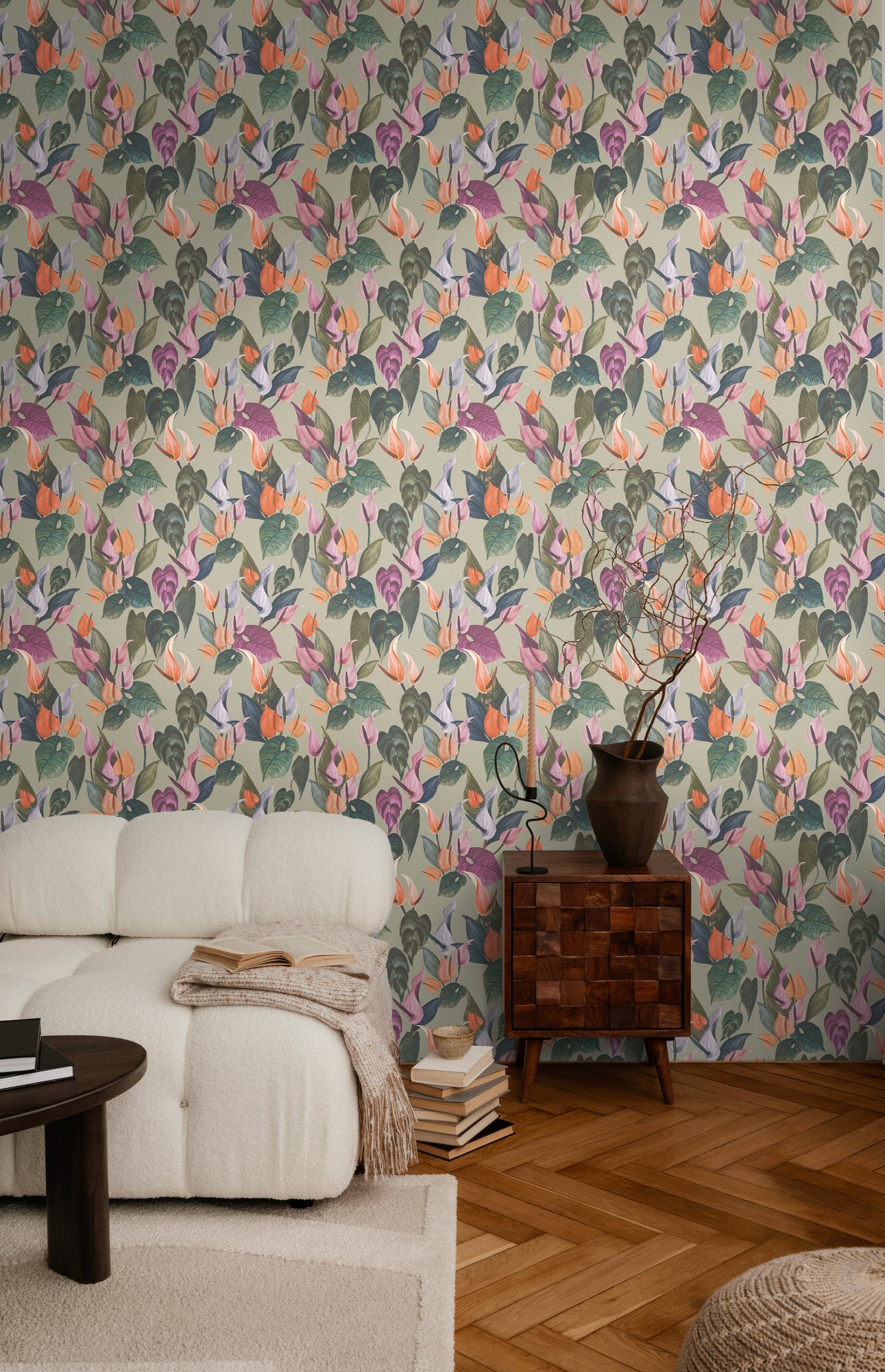 Hochwertige  Tapete aus der Kollektion Anna D'Andrea in Grau