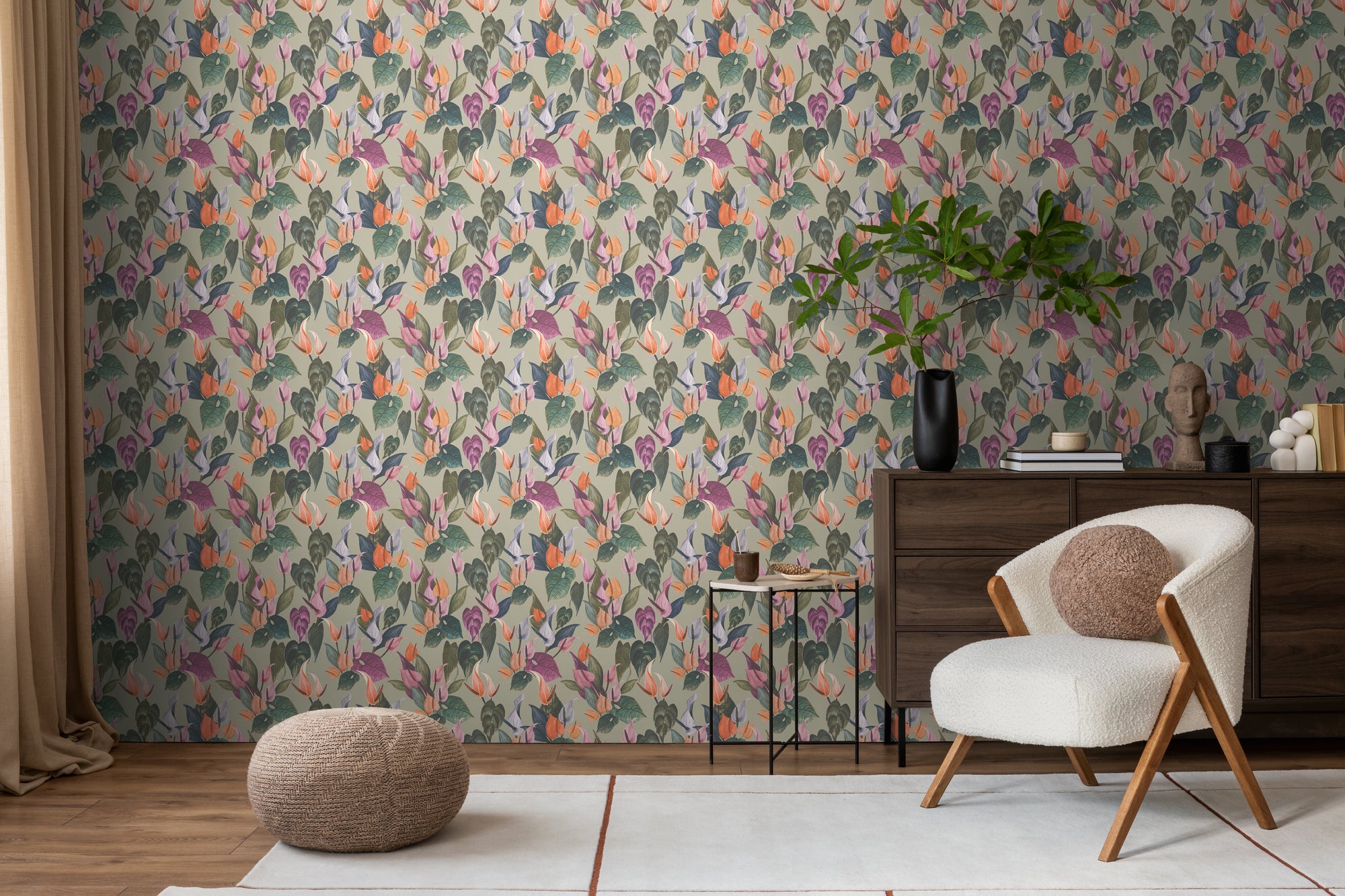 Hochwertige  Tapete aus der Kollektion Anna D'Andrea in Grau