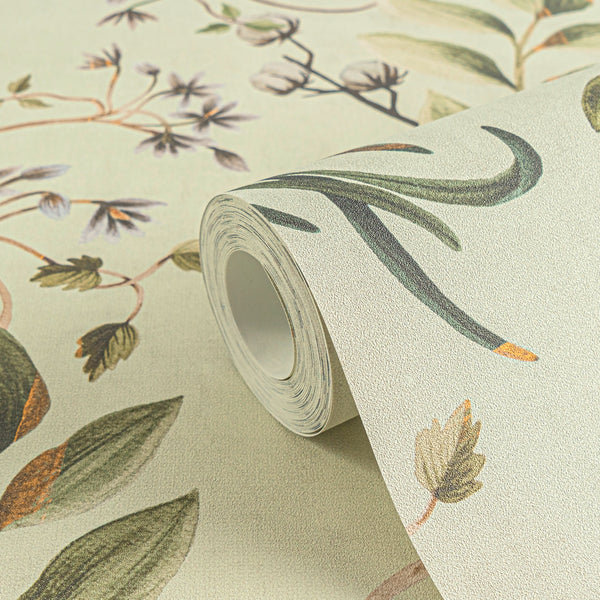 High-Quality Non-Woven Wallpaper Brown Floral